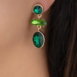 Crystal Evie Earrings (Green)