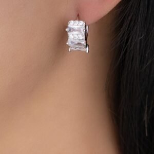 Silver Crystal Jimmy Hoops