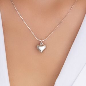 Flora Heart Necklace (Silver)
