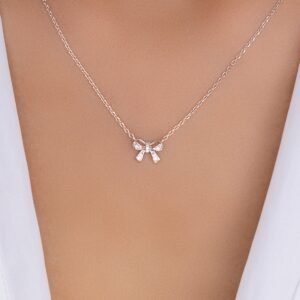 Mini Crystal Bow Necklace