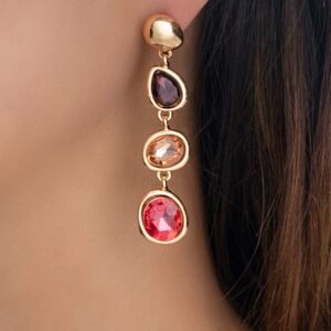 Crystal Holly Earrings (Pink)