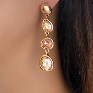 Crystal Holly Earrings (Gold)