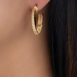 18K Crystal Casey Hoops