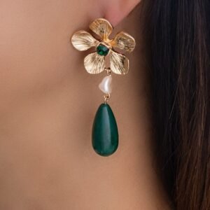 Ada Flower Earrings (Emerald)