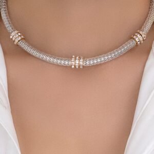 Silver & Gold Crystal Choker