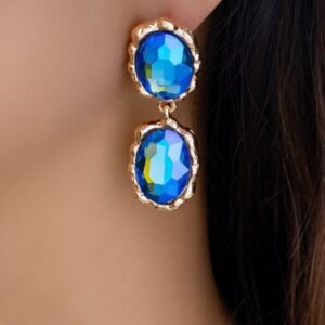 Crystal Yvonne Earrings (Blue)
