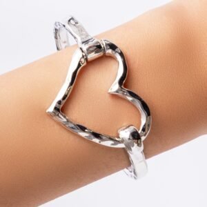 Katana Heart Cuff (Silver)