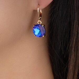 Crystal Debbie Hoops (Iridescent Blue)