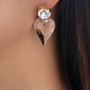 Crystal Nancy Heart Earrings