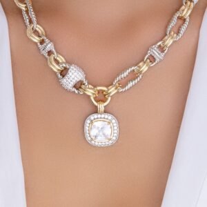 Silver & Gold Riley Crystal Necklace