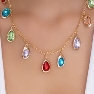Crystal Virgina Drop Necklace (Rainbow)