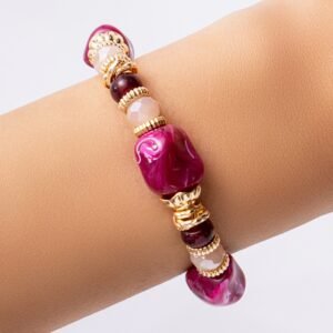 Lexie Bead Bracelet (Burgundy)
