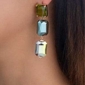 Crystal Addison Earrings (Green)