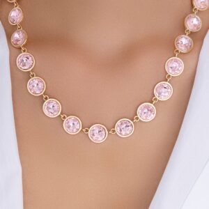 Crystal Alena Necklace (Pink)