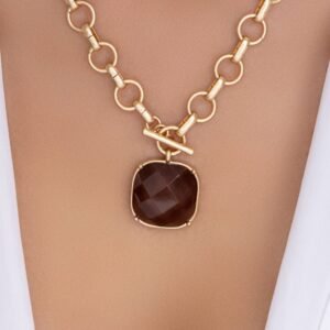 Esme Pendant Necklace (Brown)