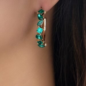 Crystal Lora Hoops (Emerald)