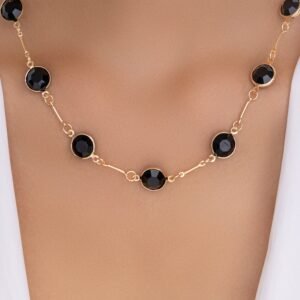 Black Row Necklace